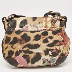 Pre Owned Roberto Cavalli Multicolor Printed Fabric and Leather Shoulder Bag