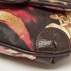 Pre Owned Roberto Cavalli Multicolor Printed Fabric and Leather Shoulder Bag