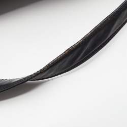 Pre Owned Roberto Cavalli Black/Gold Leather Studded Fringe Hobo