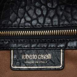 Roberto Cavalli Black Studded Leather Satchel