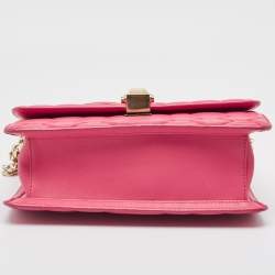 Pre Owned Roberto Cavalli Dark Pink Quilted Leather Hera Shoulder Bag