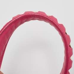 Pre Owned Roberto Cavalli Dark Pink Quilted Leather Hera Shoulder Bag