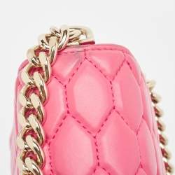 Pre Owned Roberto Cavalli Dark Pink Quilted Leather Hera Shoulder Bag