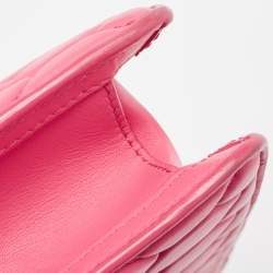 Pre Owned Roberto Cavalli Dark Pink Quilted Leather Hera Shoulder Bag