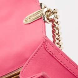 Pre Owned Roberto Cavalli Dark Pink Quilted Leather Hera Shoulder Bag