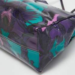 Pre Owned Roberto Cavalli Multicolor Printed Patent Leather RC Logo Tote