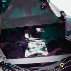 Pre Owned Roberto Cavalli Multicolor Printed Patent Leather RC Logo Tote