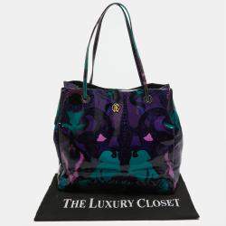 Pre Owned Roberto Cavalli Multicolor Printed Patent Leather RC Logo Tote