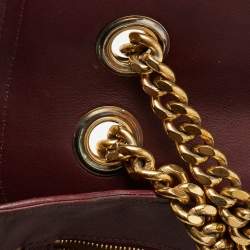 Pre Owned Roberto Cavalli Burgundy Leather Chain Shoulder Bag