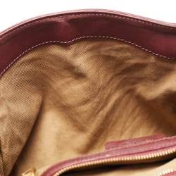 Pre Owned Roberto Cavalli Burgundy Leather Chain Shoulder Bag