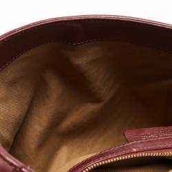 Pre Owned Roberto Cavalli Burgundy Leather Chain Shoulder Bag