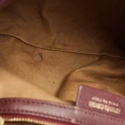 Pre Owned Roberto Cavalli Burgundy Leather Chain Shoulder Bag