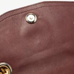 Pre Owned Roberto Cavalli Burgundy Leather Chain Shoulder Bag