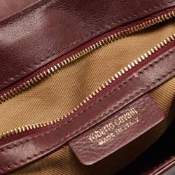Pre Owned Roberto Cavalli Burgundy Leather Chain Shoulder Bag