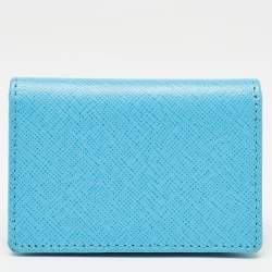 Roberto Cavalli Turquoise Leather Card Case