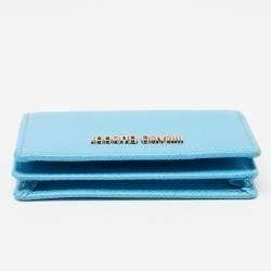 Roberto Cavalli Turquoise Leather Card Case