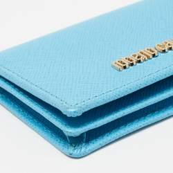 Roberto Cavalli Turquoise Leather Card Case