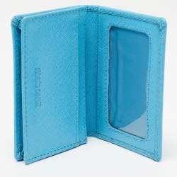 Roberto Cavalli Turquoise Leather Card Case