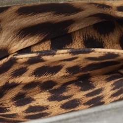 Pre Owned Roberto Cavalli Silver Laminated Snakeskin Leather Embellished Shoulder Bag