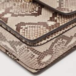 Roberto Cavalli Brown/Beige Python RC Flap Top Handle Bag