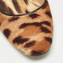 Pre Owned Roberto Cavalli Brown/Beige Animal Print Calf Hair Pumps Size 36.5