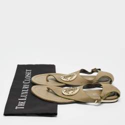 Roberto Cavalli Green Leather Slingback Sandals Size 38