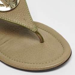 Roberto Cavalli Green Leather Slingback Sandals Size 38