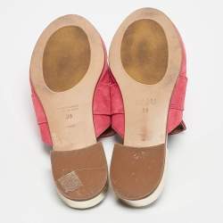 Roberto Cavalli Pink Nubuck Leather Logo Mules Size 38