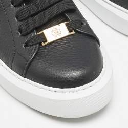 Roberto Cavalli Black Leather Low Top Sneakers Size 37