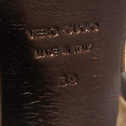 Pre Owned Roberto Cavalli Metallic  Leather Ankle Strap Sandals Size 39