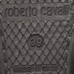 Pre Owned Roberto Cavalli Red Suede Scrunch Ballet Flats Size 39