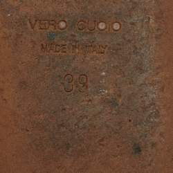 Pre Owned Roberto Cavalli Blue Patent Leather Embellished Thong Flat Sandals Size 39