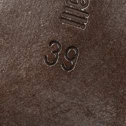 Pre Owned Roberto Cavalli Blue Satin snake Logo T-Strap Flat Sandals Size 39