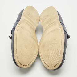 Pre Owned Roberto Cavalli Blue Crocodile Leather and Leather Loafers Size 45