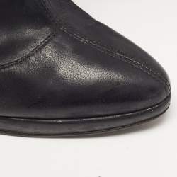 مملوكة مسبقًا Roberto Cavalli Size 38 Black Leather Knee Length Boots