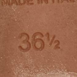 Pre Owned Roberto Cavalli Size 36.5 Beige Leather Woven Platform Wedge Sandals