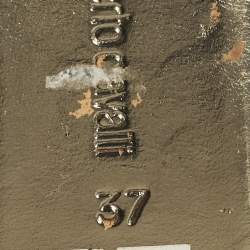 Pre Owned Roberto Cavalli Size 37 Blue Python Embossed Leather Thong Flats