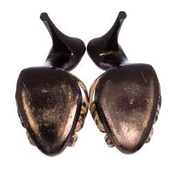 Pre Owned Roberto Cavalli Leopard Print Satin Open Toe Platform Sandals Size 40