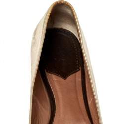 Roberto Cavalli Metallic Gold Leather Snake Head Crystal Embellished Ballet Flats Size 39.5