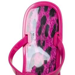 Pre Owned Roberto Cavalli Pink Jelly Thong Flats Size 40