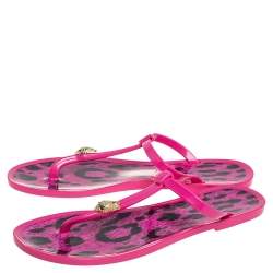 Pre Owned Roberto Cavalli Pink Jelly Thong Flats Size 40