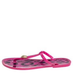 Pre Owned Roberto Cavalli Pink Jelly Thong Flats Size 40