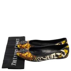 Pre Owned Roberto Cavalli Multicolor Printed Canvas Ballet Flats Size 36