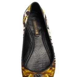 Pre Owned Roberto Cavalli Multicolor Printed Canvas Ballet Flats Size 36