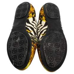 Pre Owned Roberto Cavalli Multicolor Printed Canvas Ballet Flats Size 36