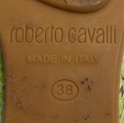 Pre Owned Roberto Cavalli Tri-Color Python Leather Ballet Flats Size 38