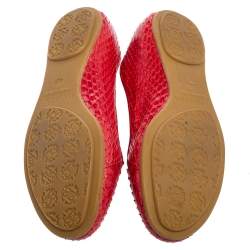 Pre Owned Roberto Cavalli Red Python Leather Smoking Slippers Size 38