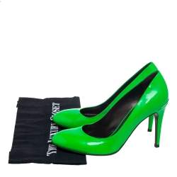 Roberto Cavalli Neon Green Patent Leather Pumps Size 38