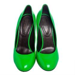 Roberto Cavalli Neon Green Patent Leather Pumps Size 38