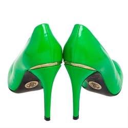 Roberto Cavalli Neon Green Patent Leather Pumps Size 38